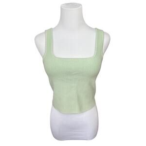 Abercrombie & Fitch Ottoman Ribbed Cropped Sweater Tank Top LARGE  Soft Girl
